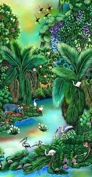 Naive Malerei von der Insel Solentiname im Nicaraguasee